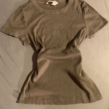 H&M geripptes T-Shirt XS taupe