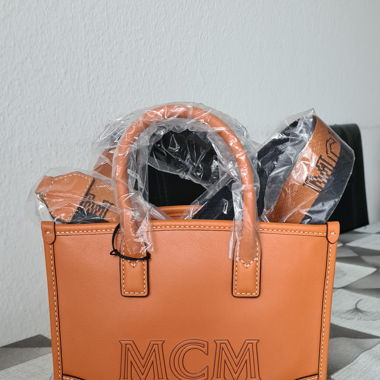 MCM MÜNCHEN TOTE IN SPANISH CALF LEATHER MINI BAG