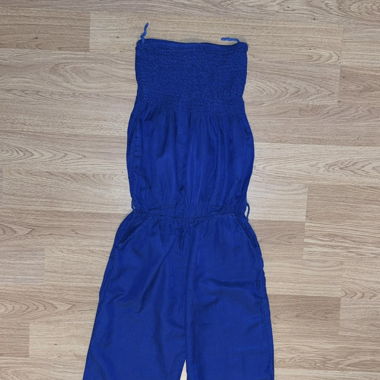 Blue Strapless Jampsuit 
