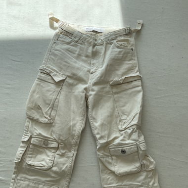 Jean cargo beige ou noir 
