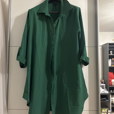 Grüne Lange Blusen-Kleid