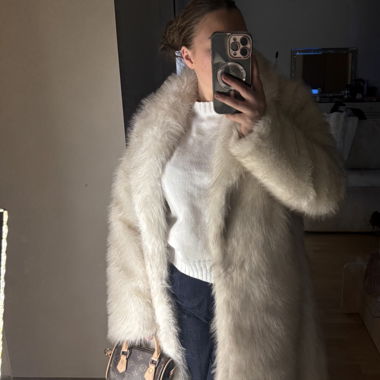 White Faux Fur Coat