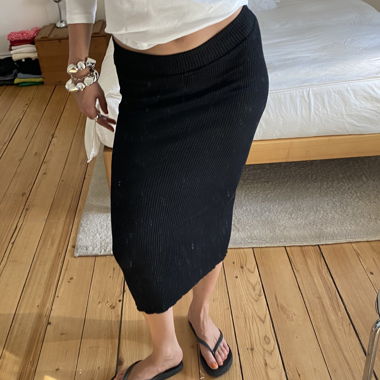 black maxi skirt from selected femme