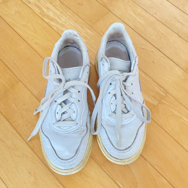 Baskets blanches Adidas à lacets