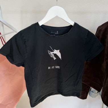 T-shirt court bébé graphique noir