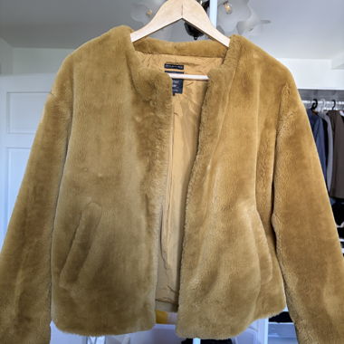 Veste en fausse fourrure Zara safran