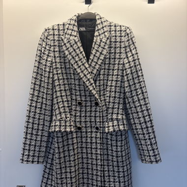 ZARA Tweed Blazer - Black/White