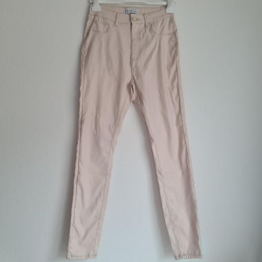Primark Skinny Pants Leather Look Cream
