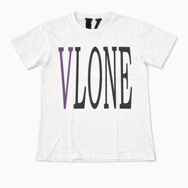 T-shirt Vlone – Blanc / imprimé violet