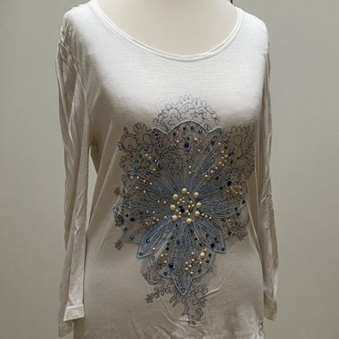T-shirt à manches longues Uta Raasch avec motif de perles
