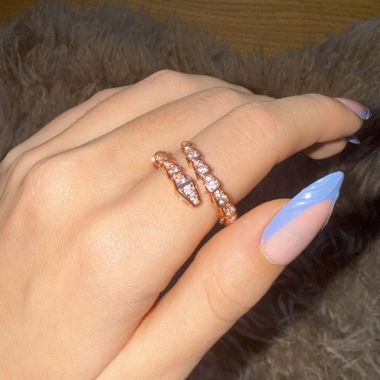 anello serpente color oro rosa