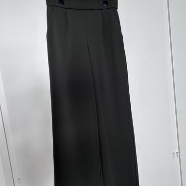 Pantalon en tissu vert foncé/gris 