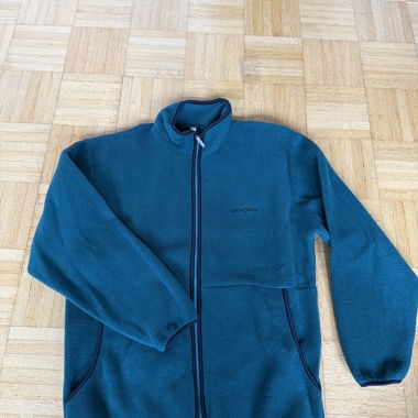 Grüne vintage Fleecejacke mit Reissverschluss
