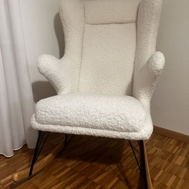 Poltrona bouclé bianca