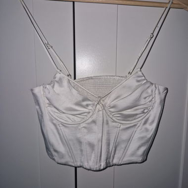 Weisses Zara Corsagen-Crop-Top S