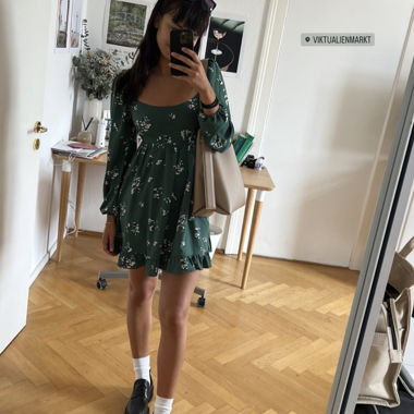 Abercrombie Flower Dress Green S