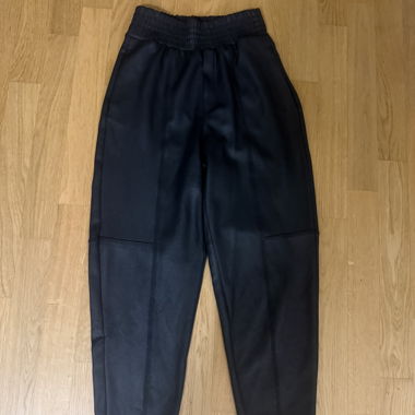 ZARA black faux leather pants XS new