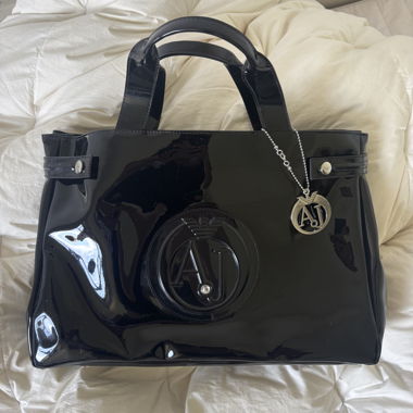 Pochette en cuir verni Armani Jeans