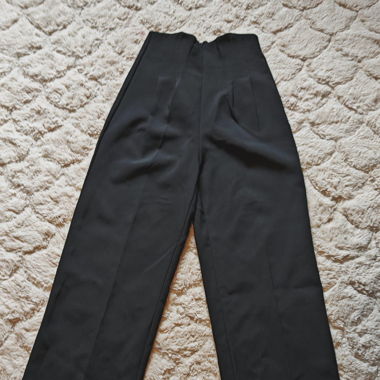pantalon large taille haute noir 