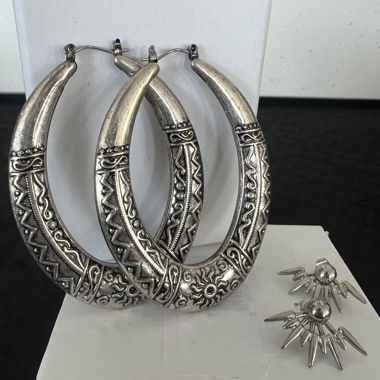 Boucles d'oreilles créoles argentées