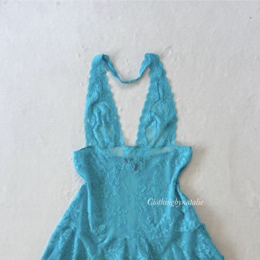 VS Blue Lace Slip Dress (S)