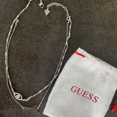 Guess Halskette aus silbernem Edelstahl