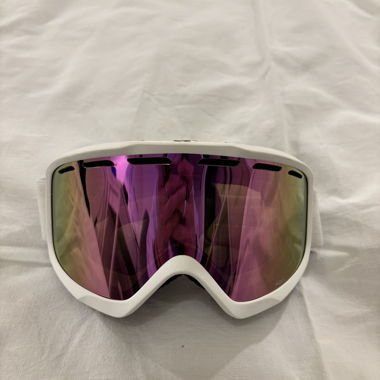 Maschera da sci GIRO bianca con visiera rosa