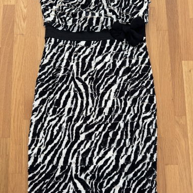 Zebra-Futureckkleid schwarz-weiß