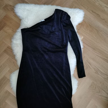 Velvet dress one shoulder 