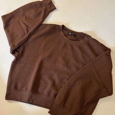 Braunes Zara Sweatshirt cropped