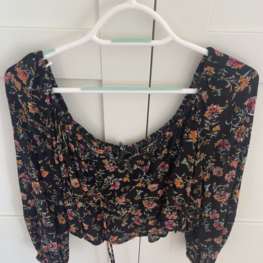 Bershka Floral Crop Top