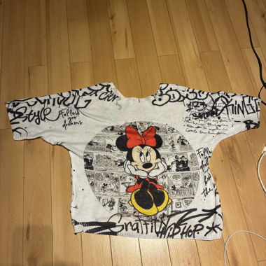 Weisser Viskose-Pullover mit Print