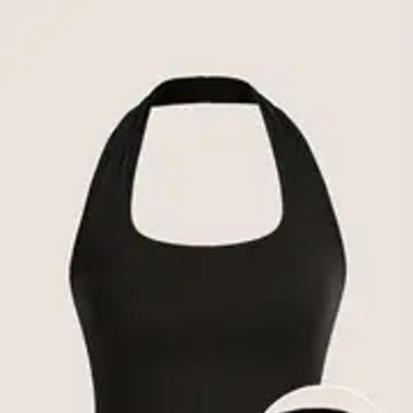 Top de Sport à Col Halter noir
