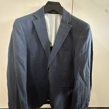 Blazer in lino blu scuro