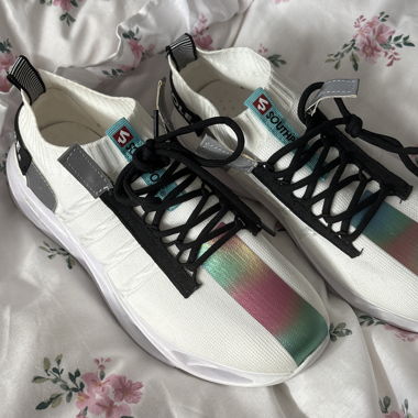 White athletic sneakers