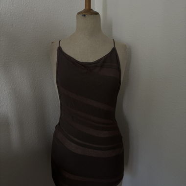 Noir Knit Mini Dress in Truffle