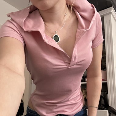 Top Hoodie Maniche Corte Rosa Xs