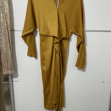 Mustard Yellow Jumpsuit with Tie Belt