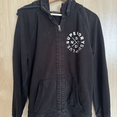 Felpa con zip Superdry nera XL