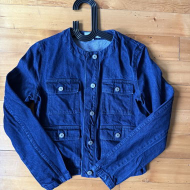 Blue denim jacket with pockets Zara