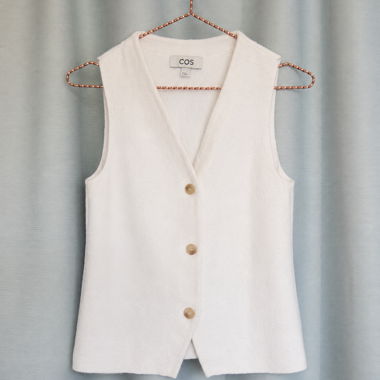 COS sleeveless vest écru buttoned