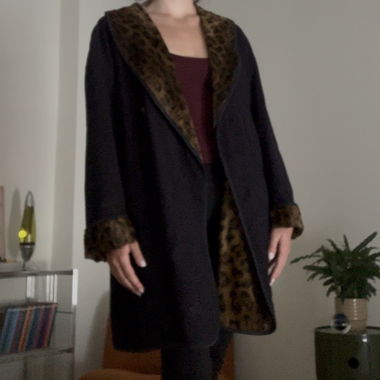 Leoparden Trenchcoat mit Wendeseite