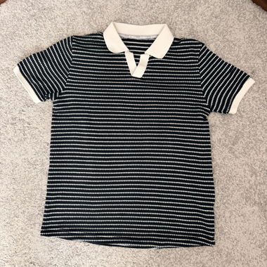 Zara Knit Polo Shirt Black/White Gr. XS