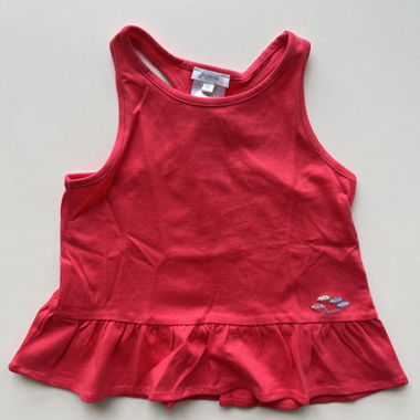 Jacadi red peplum tank top 4Y