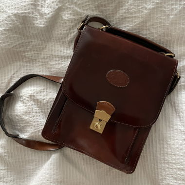 Borsa a tracolla in pelle marrone