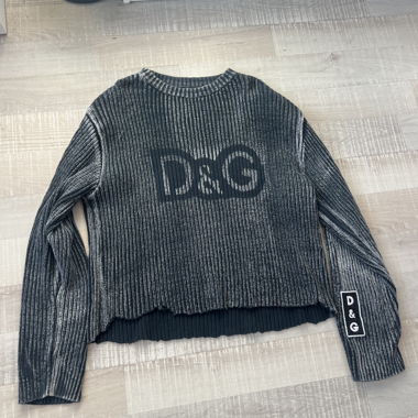 D&G gestreifter Pullover schwarz-grau