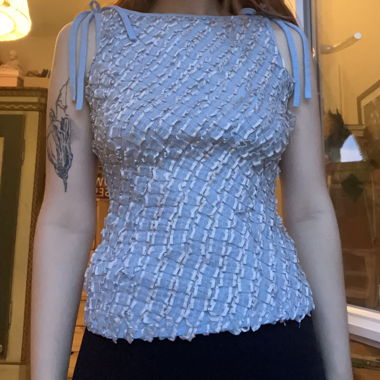 Blue top with straps