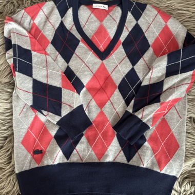 Pull Lacoste à encolure V Argyle