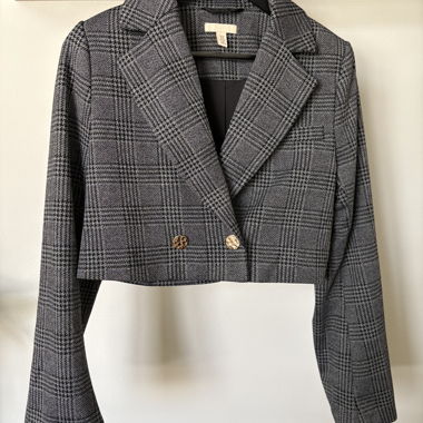 Blazer corto a quadri