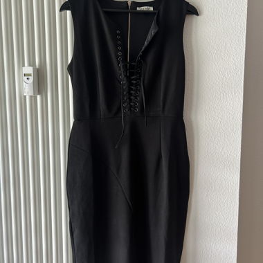 Black Lace-Up cocktail Dress